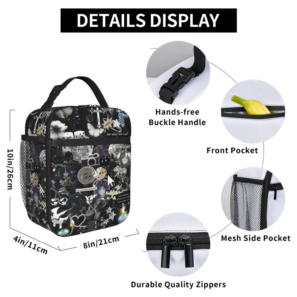 Sebastian Solace Insulated Lunch Bag for Men Women Food Bag Portable Thermal Cooler Lunch Boxes For School Office