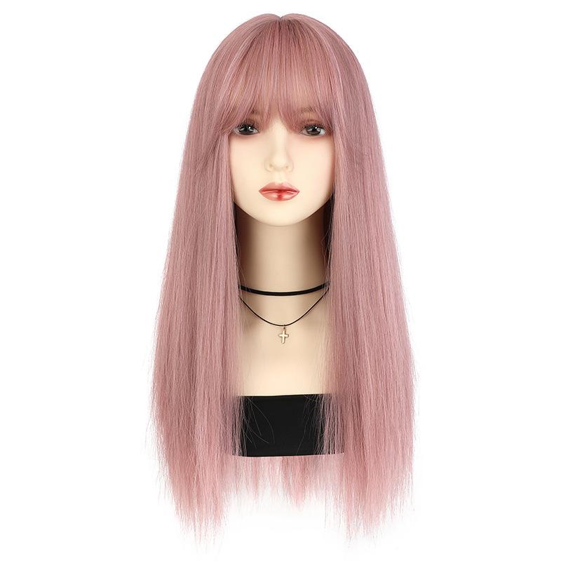 

Женский длинный прямой парик малиново-красного цвета