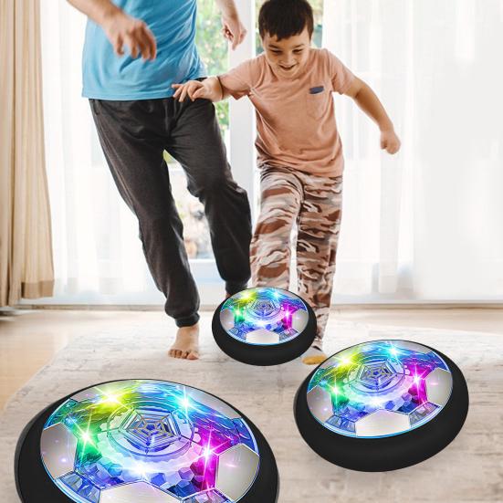 Kick Hover Soccer Ball LED Light Up Indoor Soccer Ball for Kids Soft Foam Bumpers Glides on Air Suspended Football Set Glow in The Dark Gift for Boys
