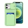 Schiebekamera-Schutz Brieftaschenhalter Kartenfach Handyhülle Für iPhone 16 15 14 Pro Max Plus Weiches Silikon Stoßfester Bumper