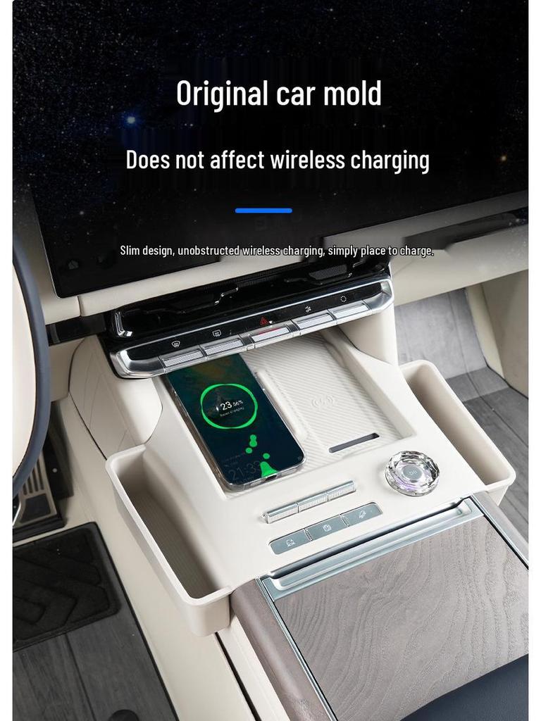 Silikon-Getränkehalter-Schutzmatte für Zeekr 9X Wireless Charging, Auto-Innenzubehör.