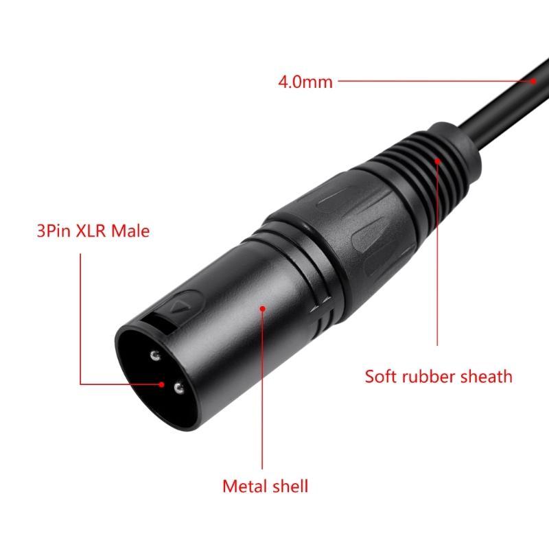 3Pin Male to Double Female Plug Y Splitters Adapters Cable Wire for Amplifiers Speakers Headphones