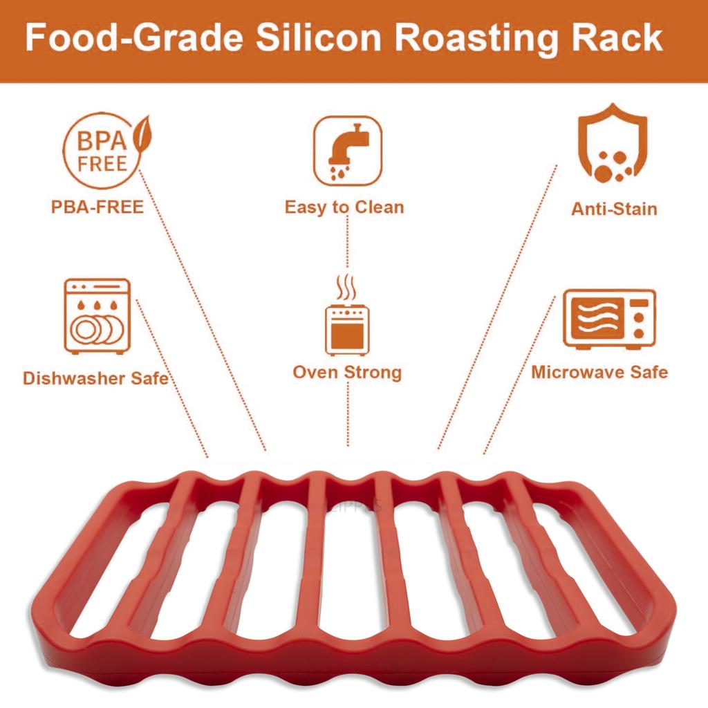 1PC 2PCS Silicone Roasting Rack, for Baking Canning Cooking Steaming, Non Stick, Easy To Clean, Heat Resistant, Cooling Rack