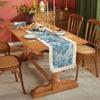 Vintage Table Runner Oil Painting with Tassels Bohemian Sideboard Suitable For Kitchen Holiday Party Birthday Party Table Decor