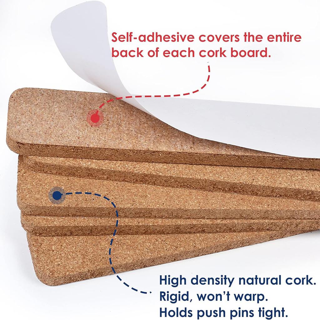 3PCS Removable Cork Board for Walls Cork Small Board Wall Message Board RMB02