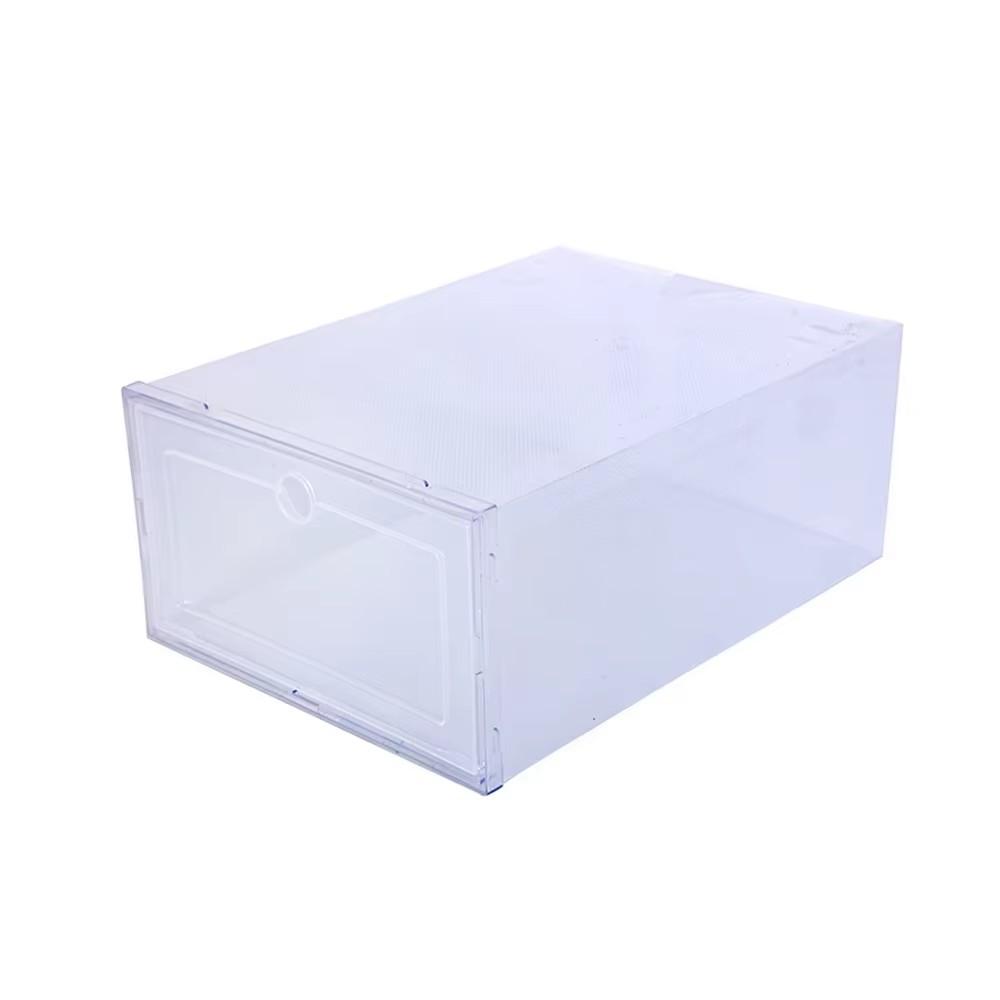 6er-Pack durchsichtige Schuhaufbewahrungsboxen mit stapelbarem, faltbarem Design, robuste staubdichte Organizer für ordentliche Schuhschränke