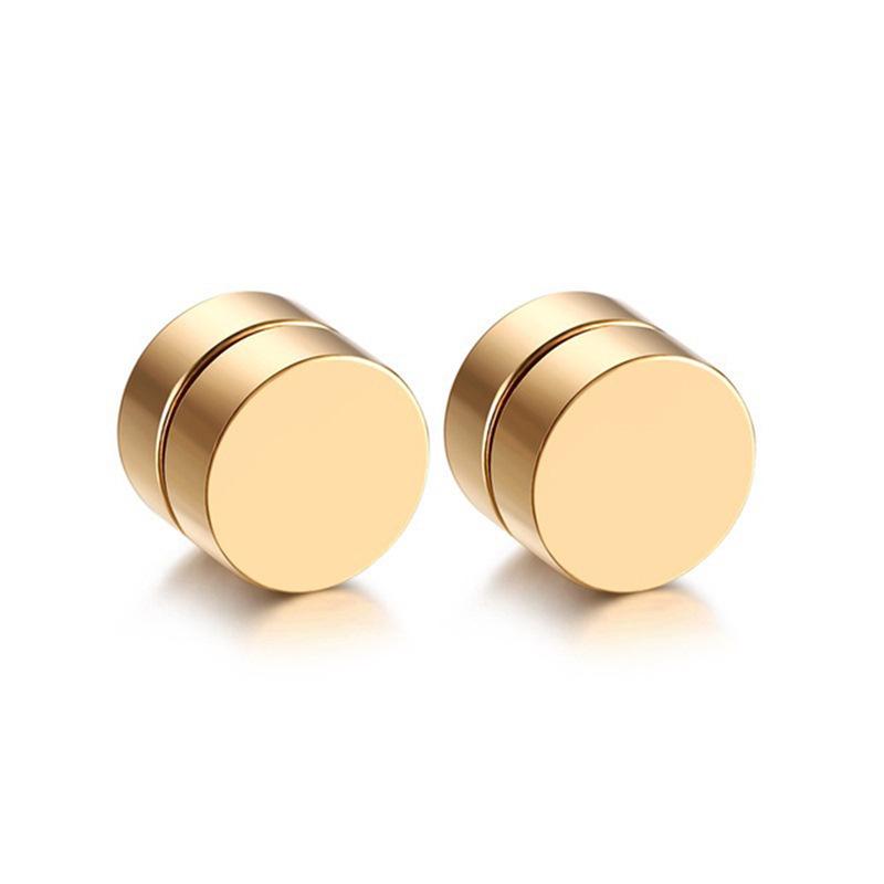 Korean Style Magnetic No-Piercing Earrings - Simple Round Fashion Ear Studs