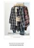2025 Autumn Plus Size Retro Plaid Long Sleeve Loose Shirt Cardigan