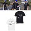 Kurzarm-T-Shirt im Rock-Stil für Damen und Herren, bequeme, lockere Passform, weißes Design