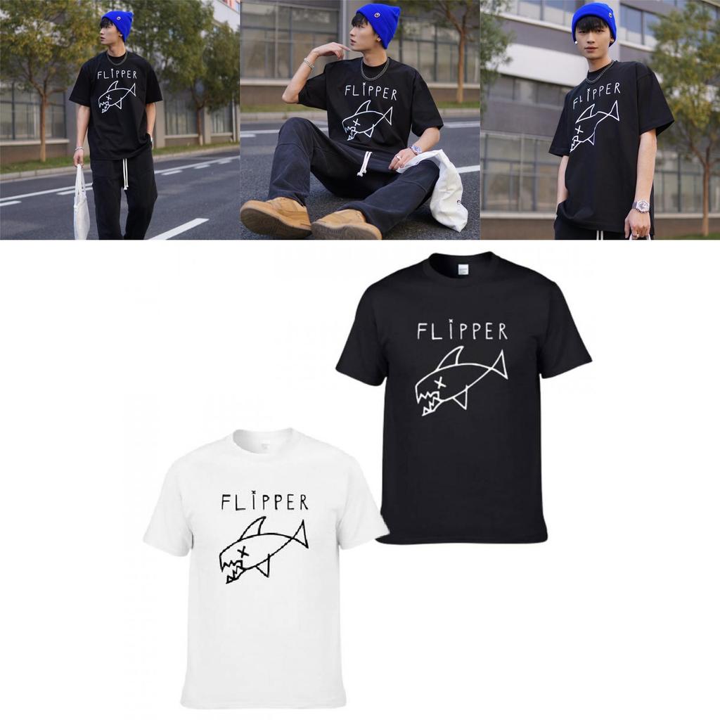 Kurzarm-T-Shirt im Rock-Stil für Damen und Herren, bequeme, lockere Passform, weißes Design