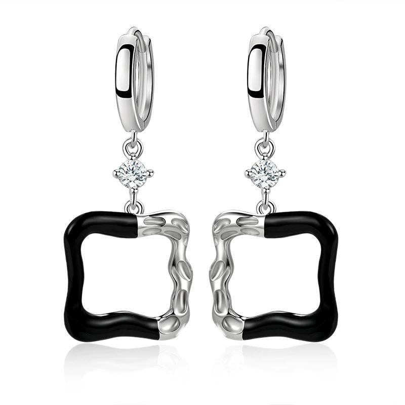 Personalized New Irregular Geometry Earrings Fashion Versatile French Earring Exaggerated 925 Silver Ear Buckle For Female