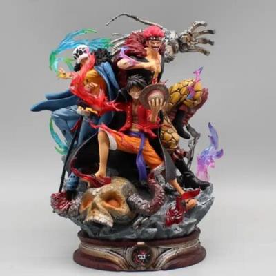 One Piece Anime Figure PVC Luffy Kid a Law Wano Captains United 22 cm