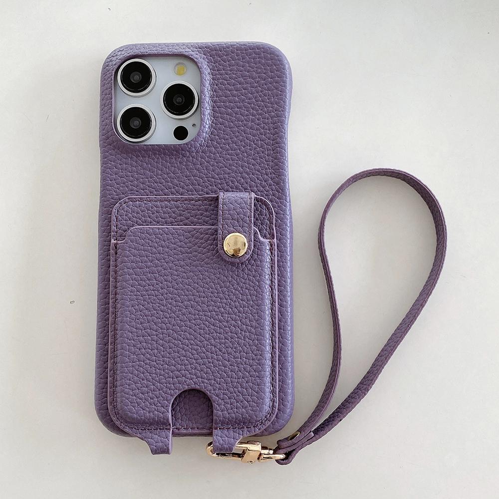 Wrist Strap Cards Pocket Leather Cellphone Cover for Samsung S25 Ultra S24 PU Wallet Android Phone Case for iPhone 16 15 14 12