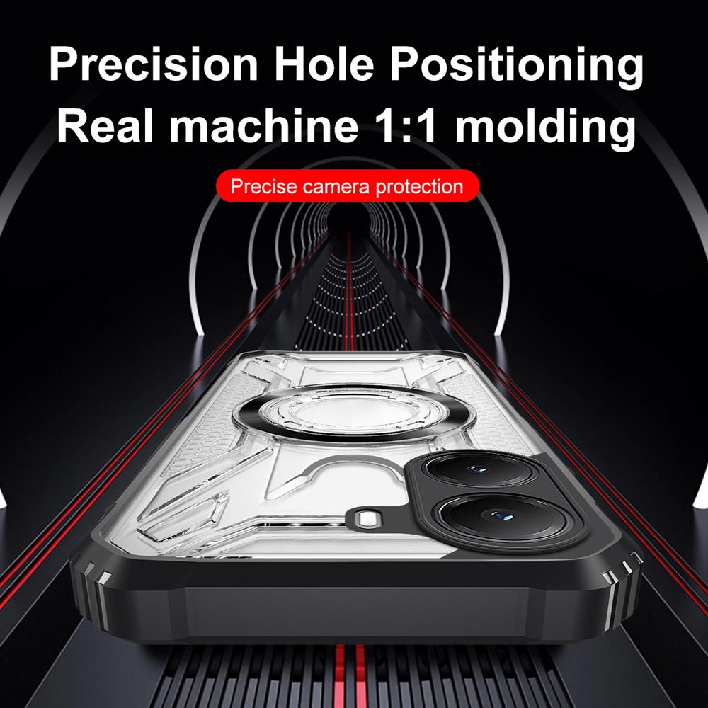 KEYSION Transparent Magnetic Case for Xiaomi POCO X7 Pro 5G Soft Silicone+PC Heavy Duty Shockproof Phone Cover for Redmi Turbo 4