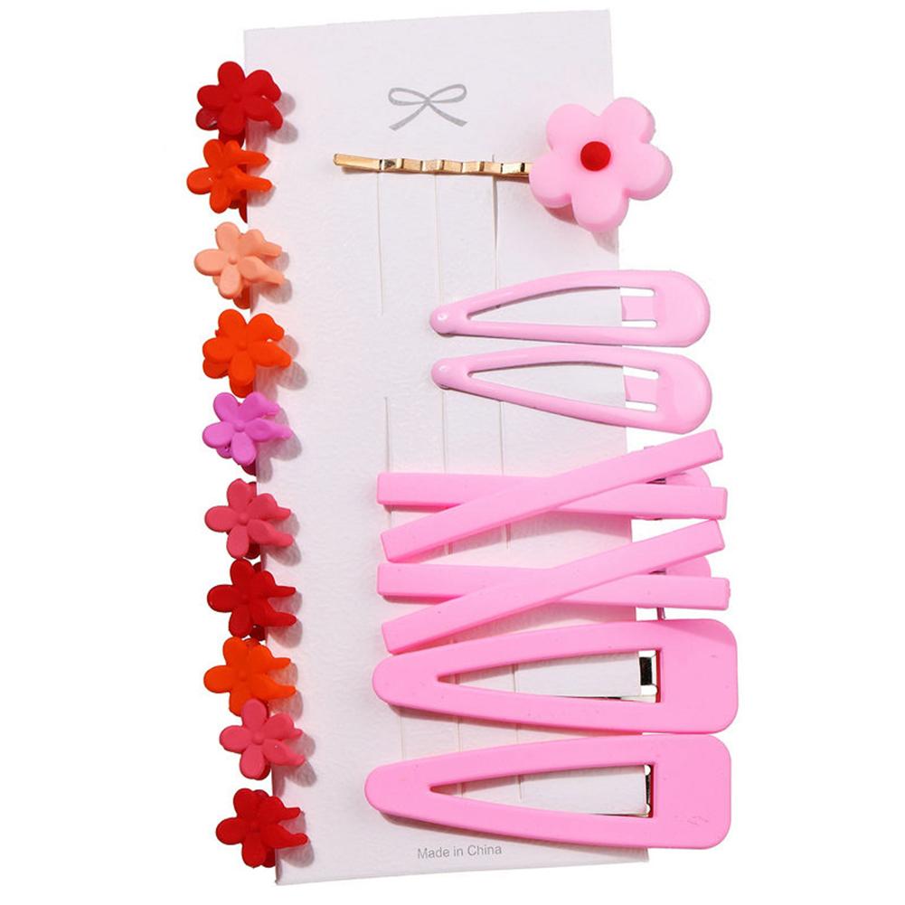

17 Pcs/set Women Hairpin Plastic Resin Colorful Hair Clip Side Clip Headgear pink #1
