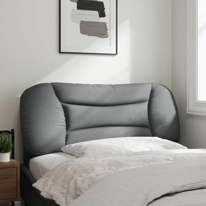 VidaXL Coussin de Tête de Lit, Oreiller de Lecture avec Fermeture à Glissière, Coussin de Lecture pour Lit Chambre, Gris 374549