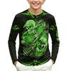 Kids Long Sleeve Round Neck T-Shirt with Halloween Print for Casual Everyday Wear