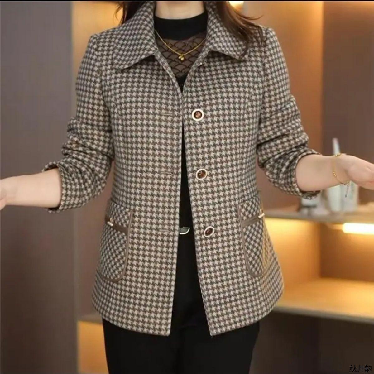 

Маленькое ароматное пальто женское бархатное зимнее новое французское новое свободное короткое клетчатое пальто 5XL