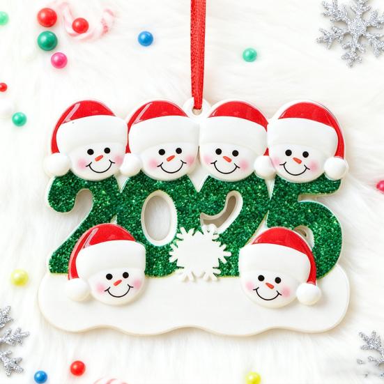 Personalized Christmas Ornaments 2025 Custom Family of 2/3/4/5/6 Snowman Ornaments for Xmas Tree Decor