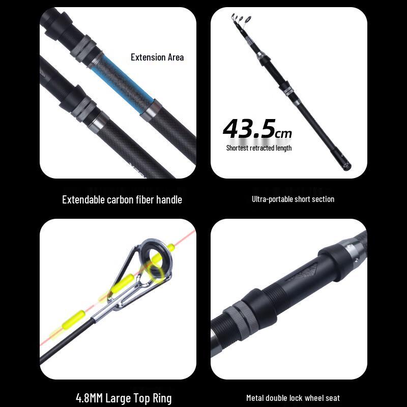 Brangdy Ultralight Carbon Fiber Telescopic Sea Fishing Rod