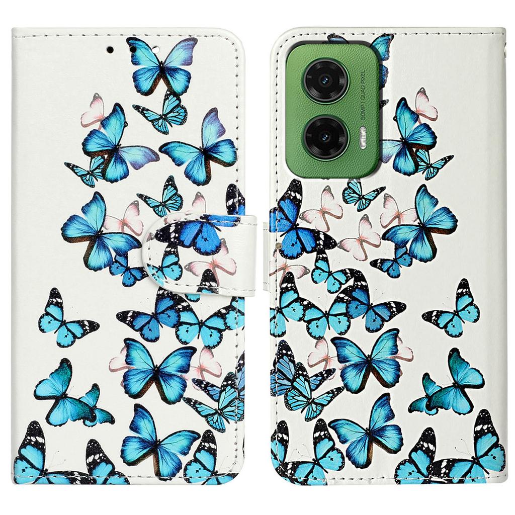 For Motorola Moto G35 5G Case Pattern PU Leather Flip Phone Cover
