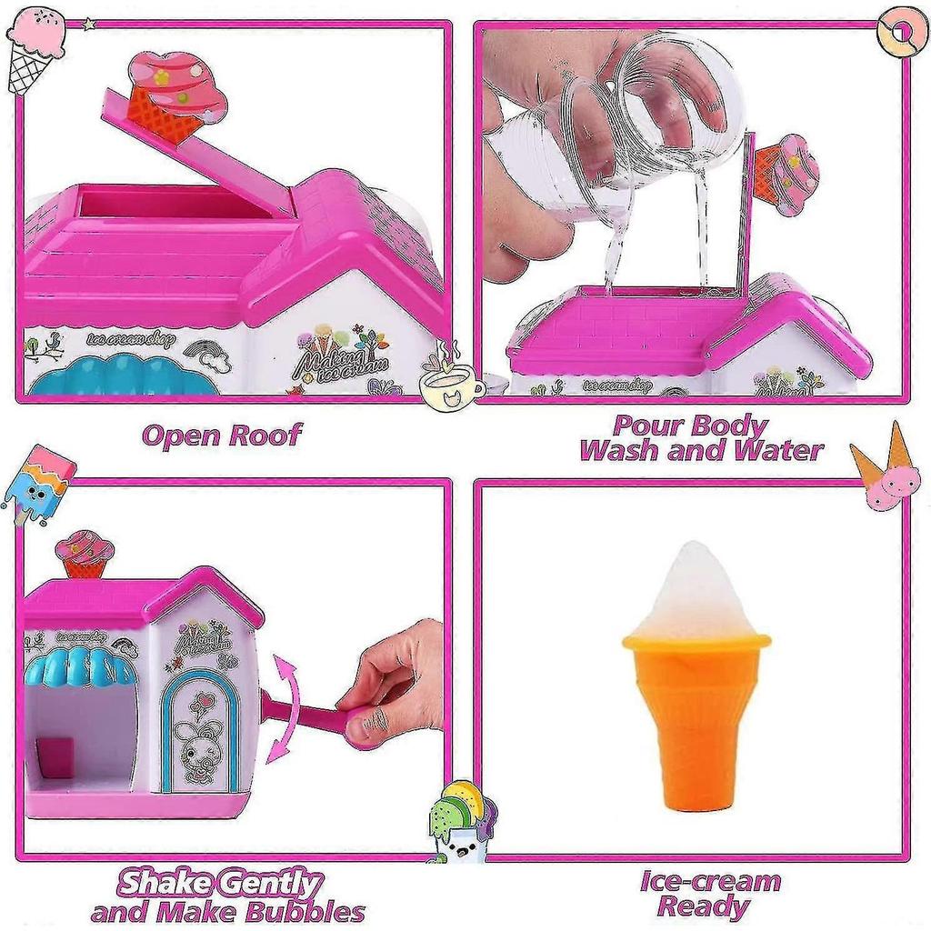 Bath Toys For Toddlers 3-4 Years, Ice Cream Foam Maker Bath Toys For Kids Ages 4-8, Bubble Pretend Cake Play Set Water Bathtub Toys For Girls Boys Age