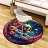 1pc Office Carpet Chair Mats Floral Cosmic Skull Artwork Perfect for Decorating Office Chairs, Living Rooms, Or Bedrooms