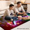 Cyberpunk Glowing Game Controller Themed Rug, Neon Tech Style Floor Mat for Gaming Room, Bedroom, Non Slip Decorative Carpet