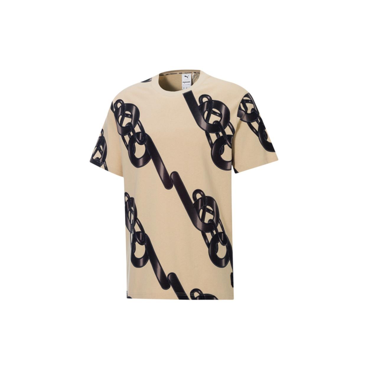 Men s PUMA x PRONOUNCE Unisex Graphic Tee Crossover Chain Printing Athleisure Casual Sports Short Sleeve Khaki 532151-20 S