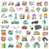 50PCS Outdoor Travel Scenery Sticker Graffiti Cell Phone Helmet Water Cup Car DIY Waterproof PVC Handbook Play Reward Stickers