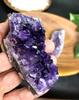 RELIGHT Amethyst Quartz Crystal Natural Stone Pebbles Power Stone for Purification Set Ornament Lucky Charm Cluster 3-Piece 101g-150g…
