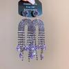 Elegant Rhinestone Teardrop U-Shaped Tassel Earrings for Women - Exquisite, High-End, Fashionable Statement Jewelry
