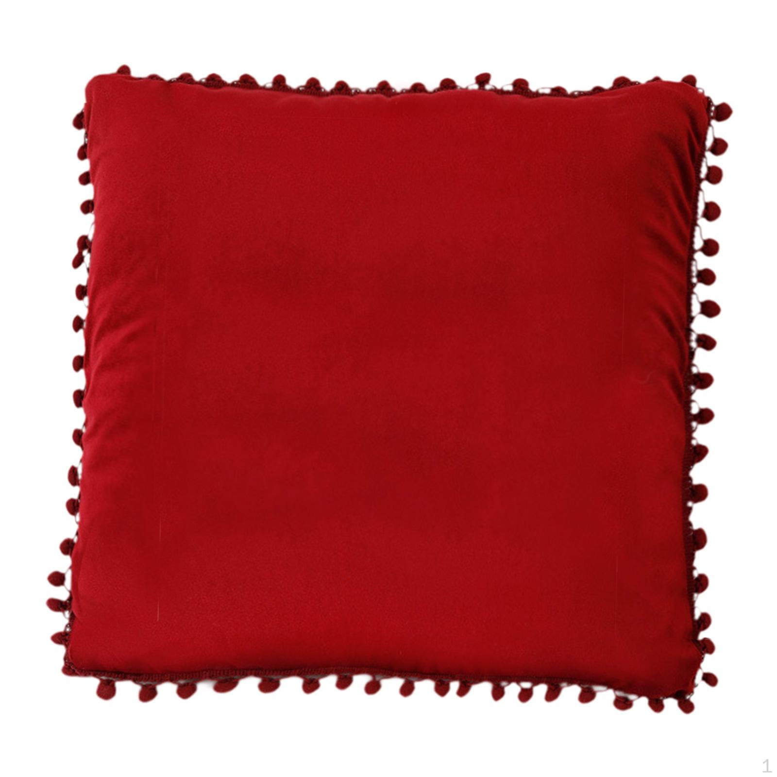 

Pillow Cover Velvet Cushion Case 45cmx45cm for Sofa Car Chair темно-красного