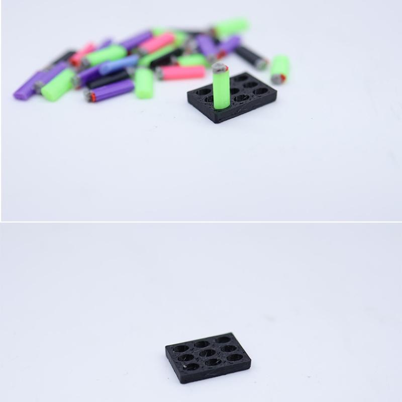 1 Set 1/12 Dollhouse Mini Lighter With Base Model Toys Cigar Cigarette Lighter Ornament Doll House Decoration Accessories