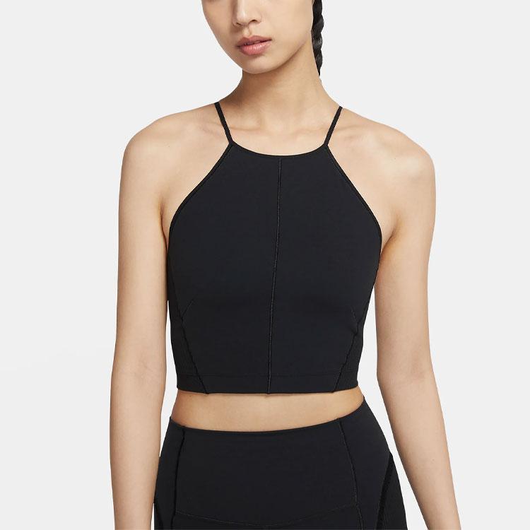 Nike Solid Color Yoga Tank Top Women tops Black CU5370-010