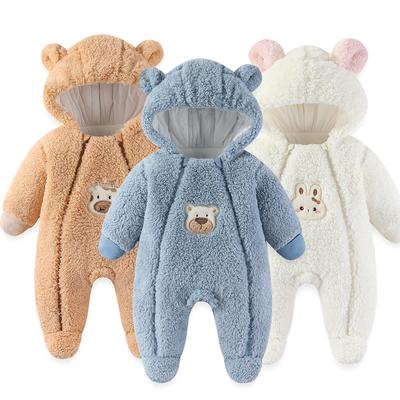 Tutina invernale per neonato, spessa, carina, per bambina, in cotone caldo, body morbido per neonato, giacca da neve per bambino 0-12 mesi
