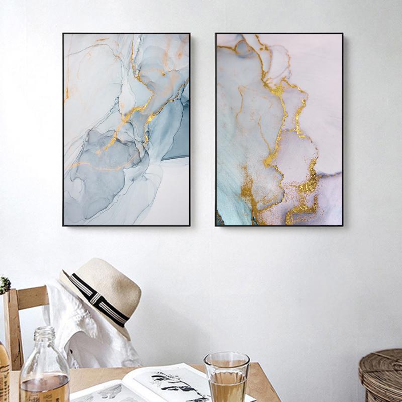 ASTRDECOR Poster Marmor abstrakte Leinwand Malerei Alkohol Tinte Poster und Drucke Wandbilder geometrische Druck Wohnzimmer Dekor