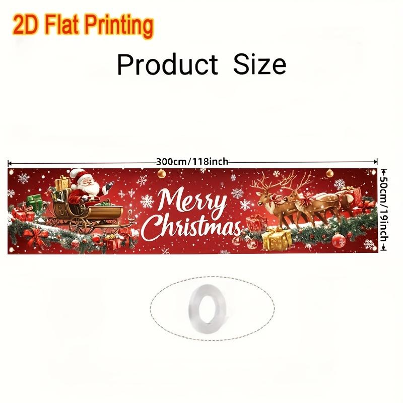 Merry Christmas Festive Lawn Yard Banner, Outdoor Holiday Welcome Front Porch Fence Decor