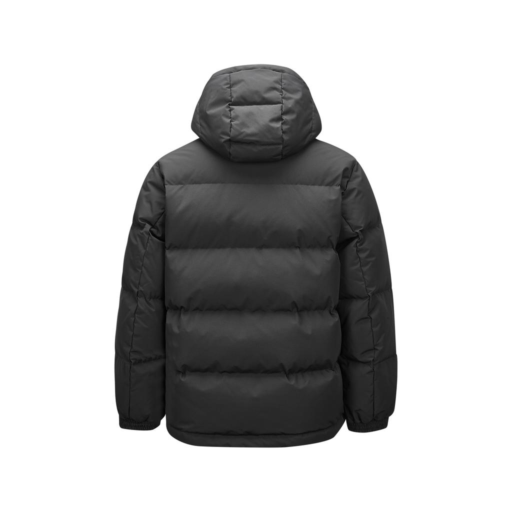 Skechers Basic Sports Series Comfortable Fashionable Warm Hooded Versatile Jacket Down Coat Men outerwear Carbon-Black P424M057-0018