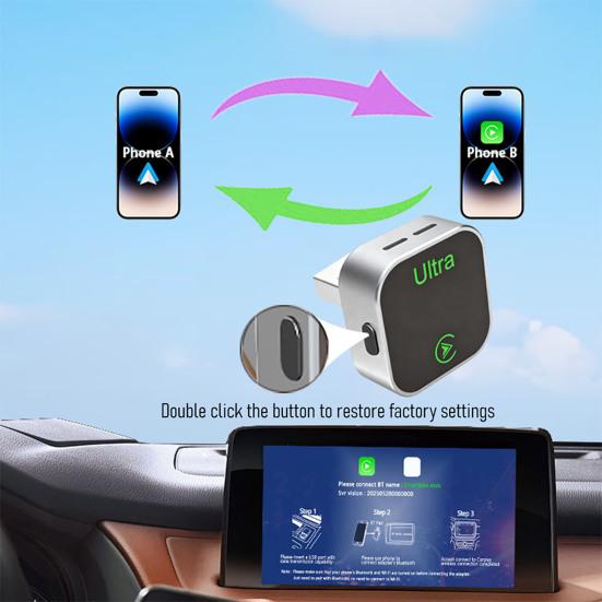Mini Wireless Adapter for IPhone And for Android Wired To Wireless Bluetooth-compatible Adapter for Cars Fast Auto Connect USB Dongle