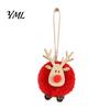 Winter Wonderland Party Supplies Christmas Felt Elk Hanging Ornaments, Cute Fuzzy Pom Reindeer Unique Ornaments for Door Handles Pendant, Holiday