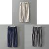 Mens Linen Casual Pants With Drawstring For Summer Comfort And Breathability