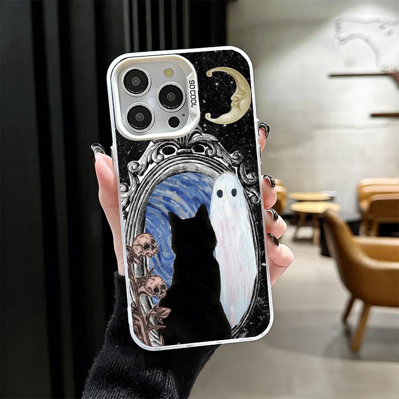 Black Cat Witch Aesthetics Soft Phone Case for iPhone 15 16 17 Pro Max 17Air 16E 14 Plus 13 12 Mini Shockproof Cover Back Shell