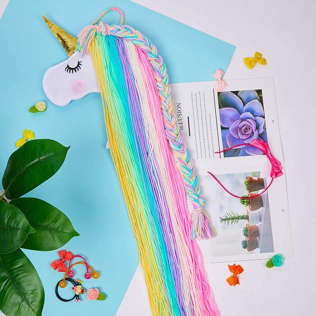 Rainbow Unicorn Hairpin Organizer Hair Clip Holder Storage Collector DIY Hair Band Storage Rack Girls Bedroom Craft Ornament