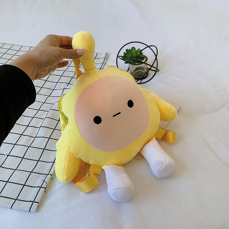 New Plush Backpack Female Cartoon Cute Egg Boy Party Backpack Sweet Girl Schoolbag