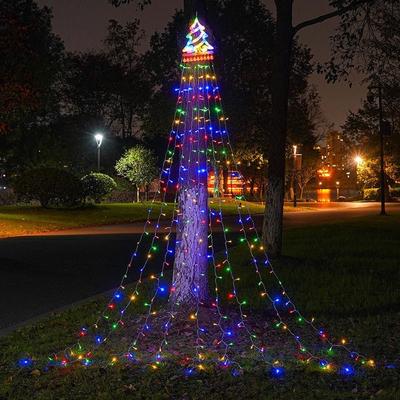 Warm White Christmas Tree Light USB Charging With Remote Waterfall Star Lights Waterproof Indoor Yard Party Garage