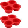 Air Fryer Egg Mold Round Shape Eggs Mold 4 Cavity Non-Stick Silicone Air Fryer Egg Pan Egg Steamer Cooking Mold Fried Egg Tool