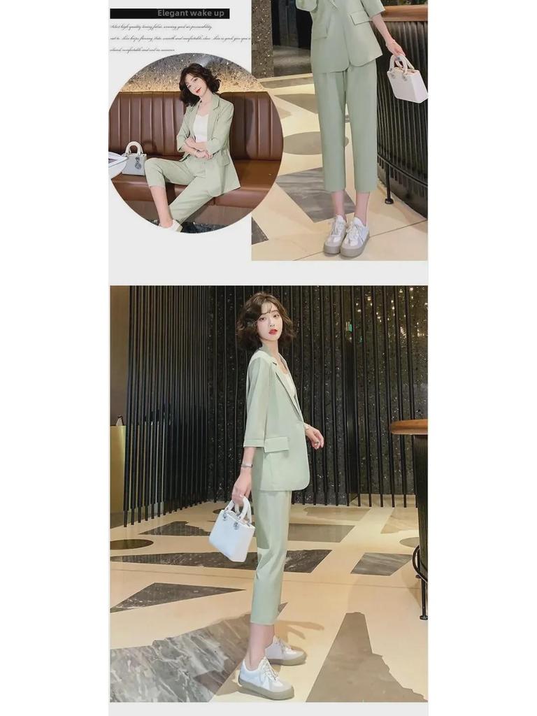 Women's Spring/Summer 2024 Suit Set: Elegant & Professional Thin Blazer for a Casual Yet Formal Look