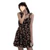 2025 Retro Floral Slimming Summer Dress: French Suspender Style Short Skirt for Petite Women