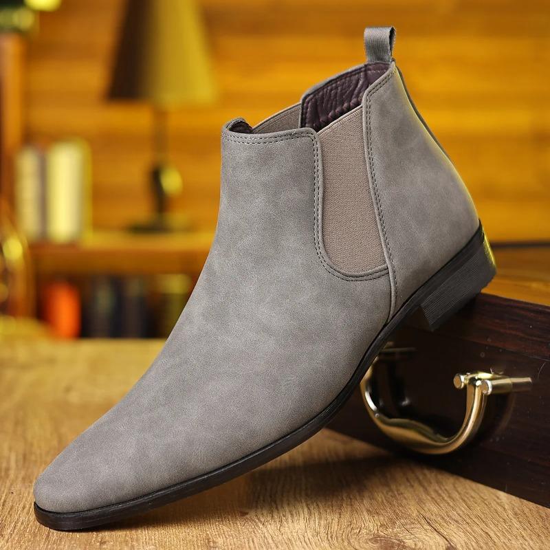 Stivali Uomo Stivaletti Chelsea Classici Moda Casual Alla Caviglia Botas Stivaletti Eleganti in Pelle per Uomo Stile Britannico Stivaletto Corto Botas